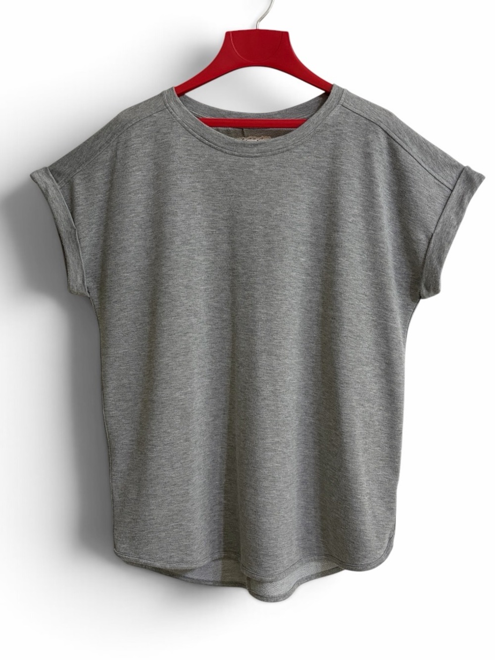 Cupio Heather Knit Top with Slightly Rounded Hem Sz XL